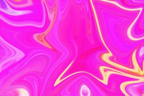 Abstract liquid marble art background with vibrant magenta pink and golden Stock Illustration