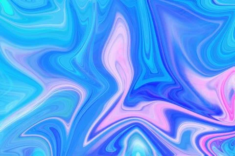 Abstract liquid marble art background with flowing vibrant blue and soft Stock Illustration