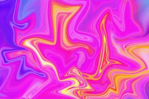 Abstract liquid marble art background with vibrant swirls of pink purple Stock Illustration