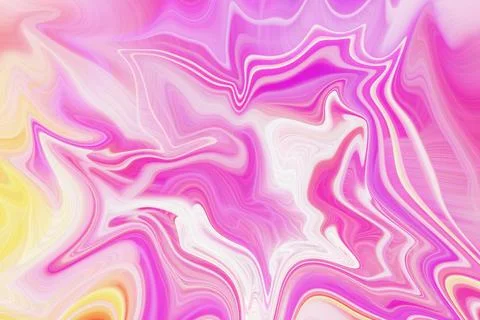 Abstract liquid marble art background with vibrant swirls of pink magenta Stock Illustration