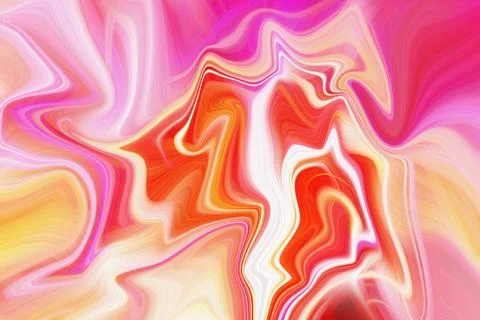 Abstract liquid marble art background with vibrant swirls of magenta pink Stock Illustration