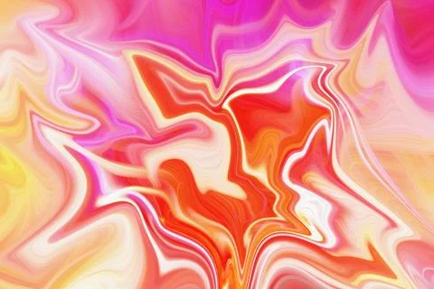 Abstract liquid marble art background with vibrant swirls of bright pink Stock Illustration