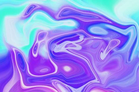 Abstract liquid marble art background with vibrant swirls of purple blue Stock Illustration