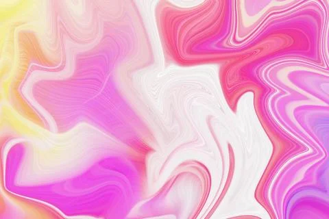 Abstract liquid marble art background with flowing curves of bright pink Ilustração Stock