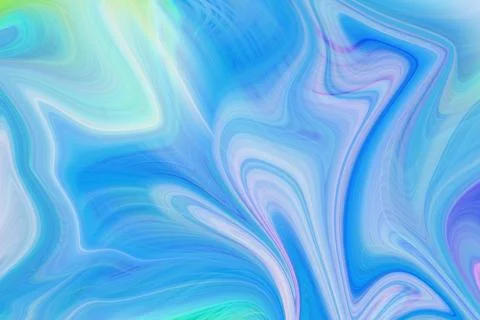 Abstract liquid marble background featuring flowing waves of vibrant blue Stock Illustration