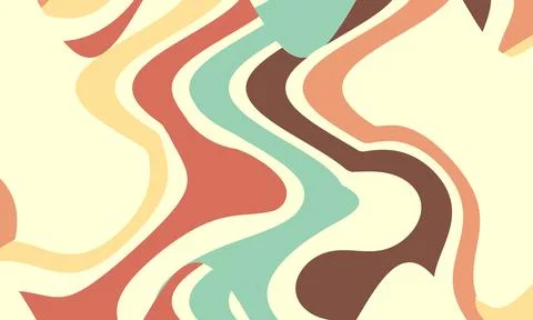 Abstract liquid marble background with flowing wavy shapes in retro pastel .. Stock Illustration
