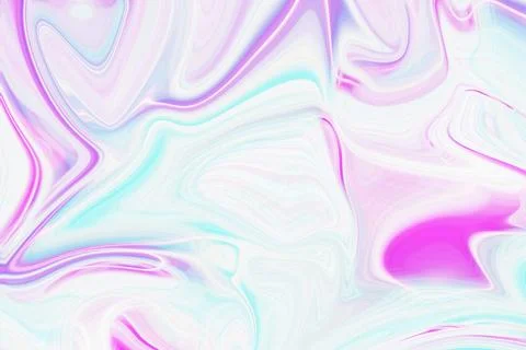 Abstract liquid marble background with flowing pastel pink, purple and cyan Stock Illustration