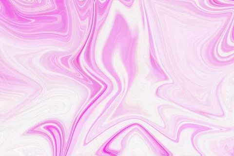 Abstract liquid marble background with flowing vibrant pink and white wavy Stock Illustration