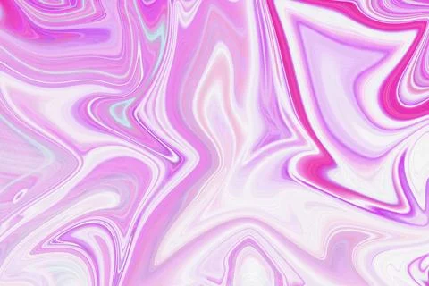 Abstract liquid marble background with fluid swirling pink and white colors Stock Illustration