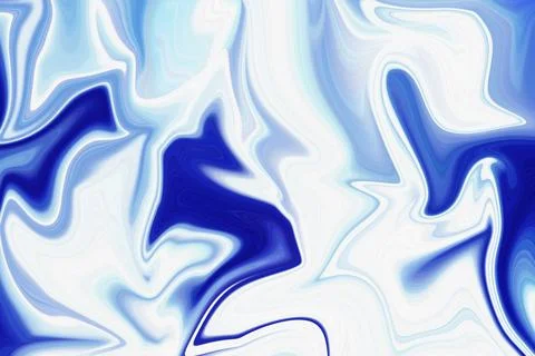 Abstract liquid marble background with fluid swirling patterns of deep blue Illustrazione stock