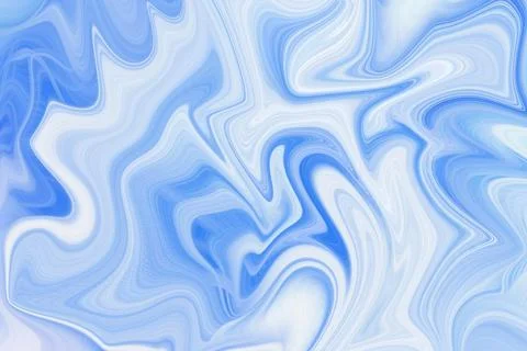 Abstract liquid marble background with smooth flowing blue and white pattern Illustrazione stock