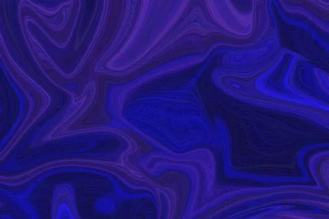 Abstract liquid marble background with swirling deep blue and purple paint Stock Illustration