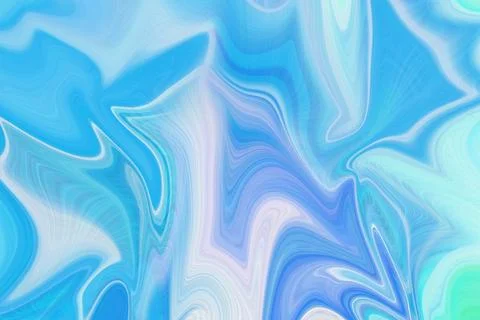Abstract liquid marble background with swirling blue and white waves Stock Illustration