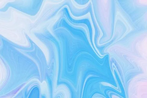 Abstract liquid marble background with swirling blue and white waves Illustrazione stock