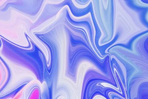 Abstract liquid marble background with swirling blue and violet paint texture Stock Illustration