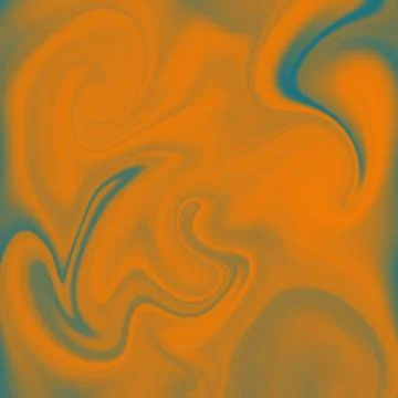 Abstract liquid marble background with vibrant orange and teal blue waves Stock Illustration