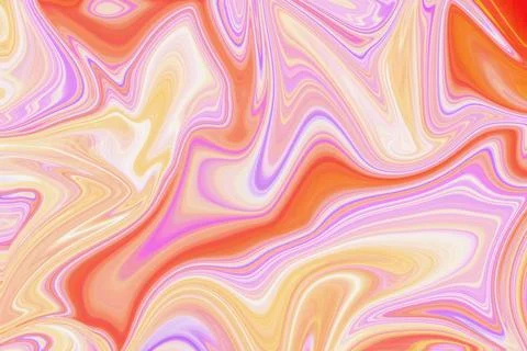 Abstract liquid marble background with vibrant orange yellow and purple Illustrazione stock