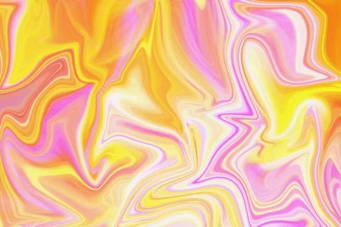 Abstract liquid marble background with vibrant swirls of bright yellow Stock Illustration