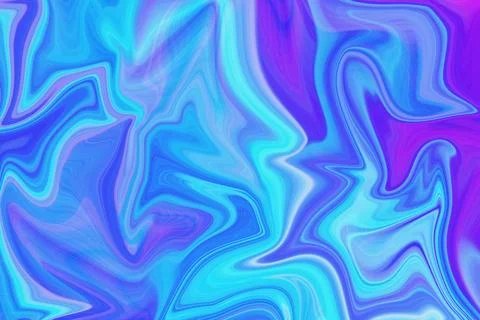 Abstract liquid marble background with vibrant blue, cyan, and purple flowing Stock Illustration