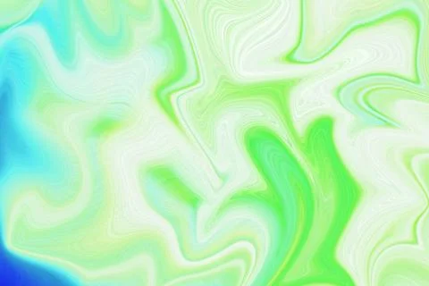 Abstract liquid marble background with vibrant flowing waves of green Ilustração Stock