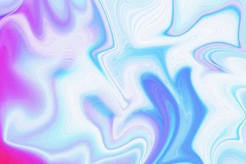 Abstract liquid marble background with vibrant blue, white, and magenta Ilustração Stock