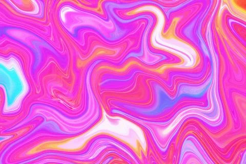 Abstract liquid marble background with vibrant neon pink purple and blue Stock Illustration