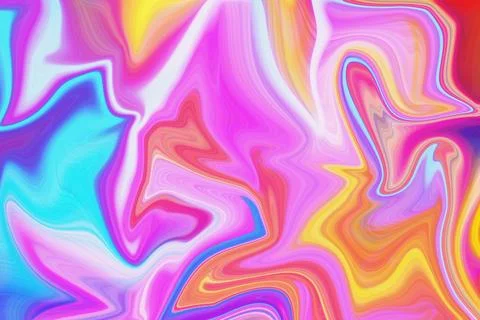 Abstract liquid marble flow background with vibrant neon pink purple cyan Stock Illustration