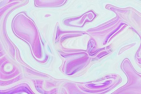 Abstract liquid marble texture background with flowing purple and white ink Stock Illustration