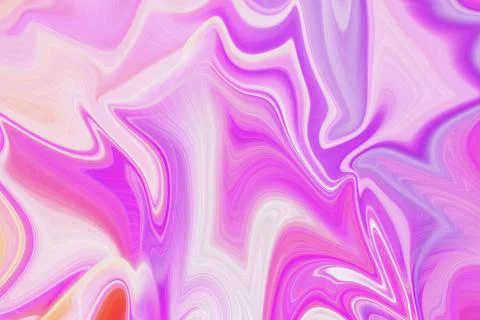 Abstract liquid marble texture background with flowing vibrant pink Stock Illustration