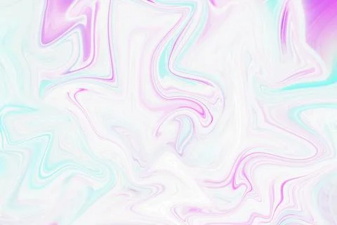Abstract liquid marble texture with flowing swirls of pastel pink and cyan イラスト素材