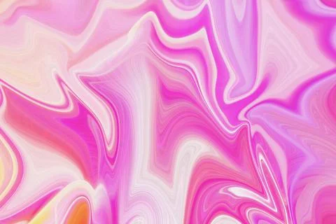 Abstract liquid marble texture with flowing waves of bright pink and soft Stock Illustration