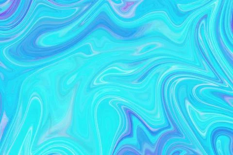 Abstract liquid marble texture with vibrant swirls of cyan and blue waves Stock Illustration