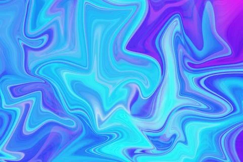 Abstract liquid marble texture with vibrant swirls of blue purple and cyan Stock Illustration