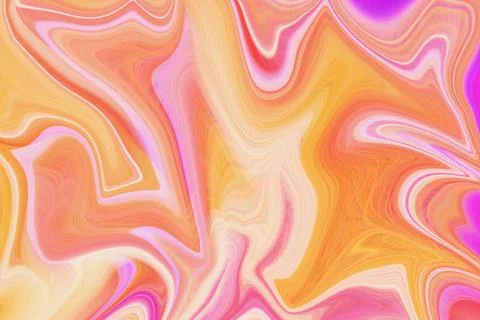 Abstract liquid marble texture with vibrant swirls of orange pink and yellow Stock Illustration