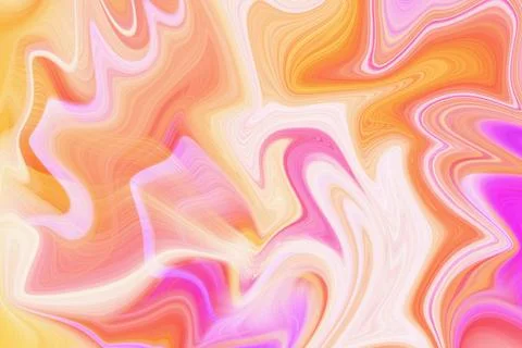 Abstract liquid marble texture with vibrant swirls of pink, orange, and white Stock Illustration