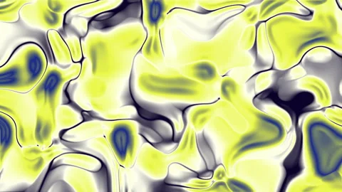 Abstract Liquid Marble Texture With Yellow Black And White Swirls Stock Footage 305391614