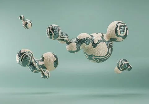 Abstract liquid metaball background. 3d render in contemporary modern style. mid 스톡 일러스트