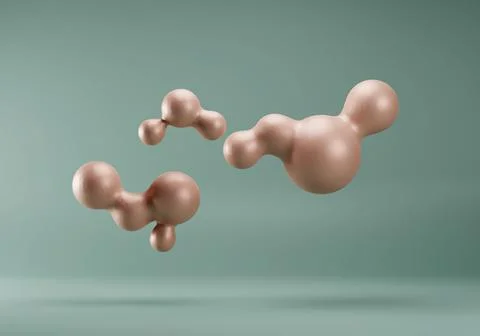 Abstract liquid metaball background. 3d render in contemporary modern style. mid Stock Illustration