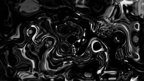 Abstract Liquid Metal Reflection Looping Animation in Black and White Stock Footage 280037247