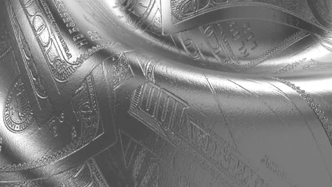Abstract Liquid Metal Silver view Stock Footage 155304784