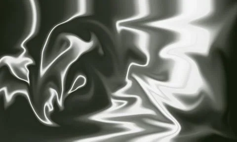 Abstract liquid metal texture with flowing silver and black waves and smooth Stock-Illustration