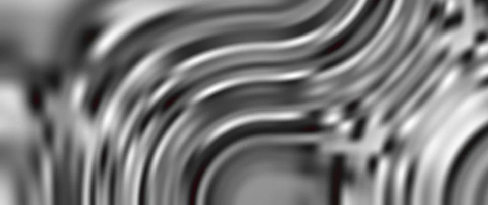 Abstract liquid metal wave pattern with smooth chrome curves and shiny silv.. Stock Illustration