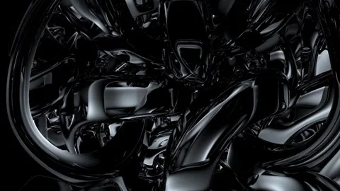 Abstract Liquid Metallic Flowing Background Loop Stock Footage 330481607