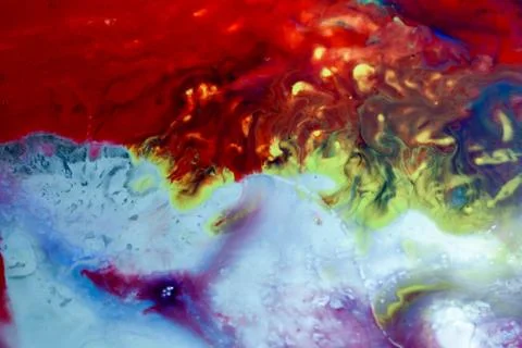 Abstract liquid milk flowing pattern like nebulae in the universe with differ Stock Photos