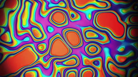 Abstract liquid multicolor neon foil background with colorful wavy surface of Stock Footage 133920880