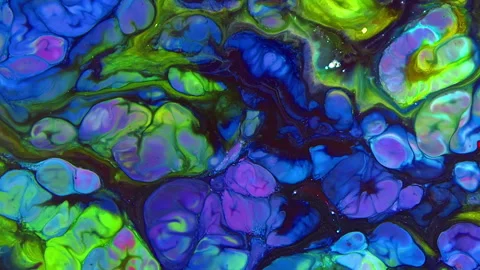 Abstract Liquid Multicolor paint Spreads Background 5 Stock Footage 313093415