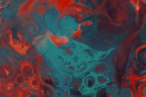 Abstract liquid paint background with marble pattern watercolor and ink paint Stock Photos