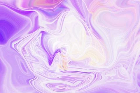 Abstract liquid paint marble texture in shades of violet and lavender Stock Illustration