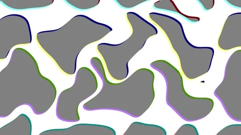 Abstract liquid pattern with colorful outlines animated on a white background Video stock 265475990