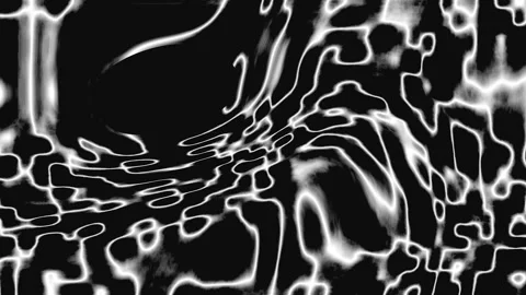 Abstract liquid patterns flowing with light and shadow on black background Stock Footage 341656479